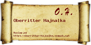 Oberritter Hajnalka névjegykártya